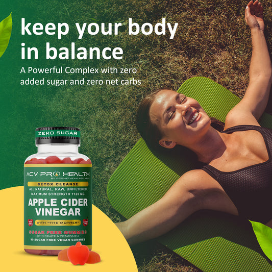 (3 Bottles - 270 Gummies) ACV with Sugar Makes No Sense! Try The Only Zero Net Carbs Sugar Free Apple Cider Vinegar Gummies