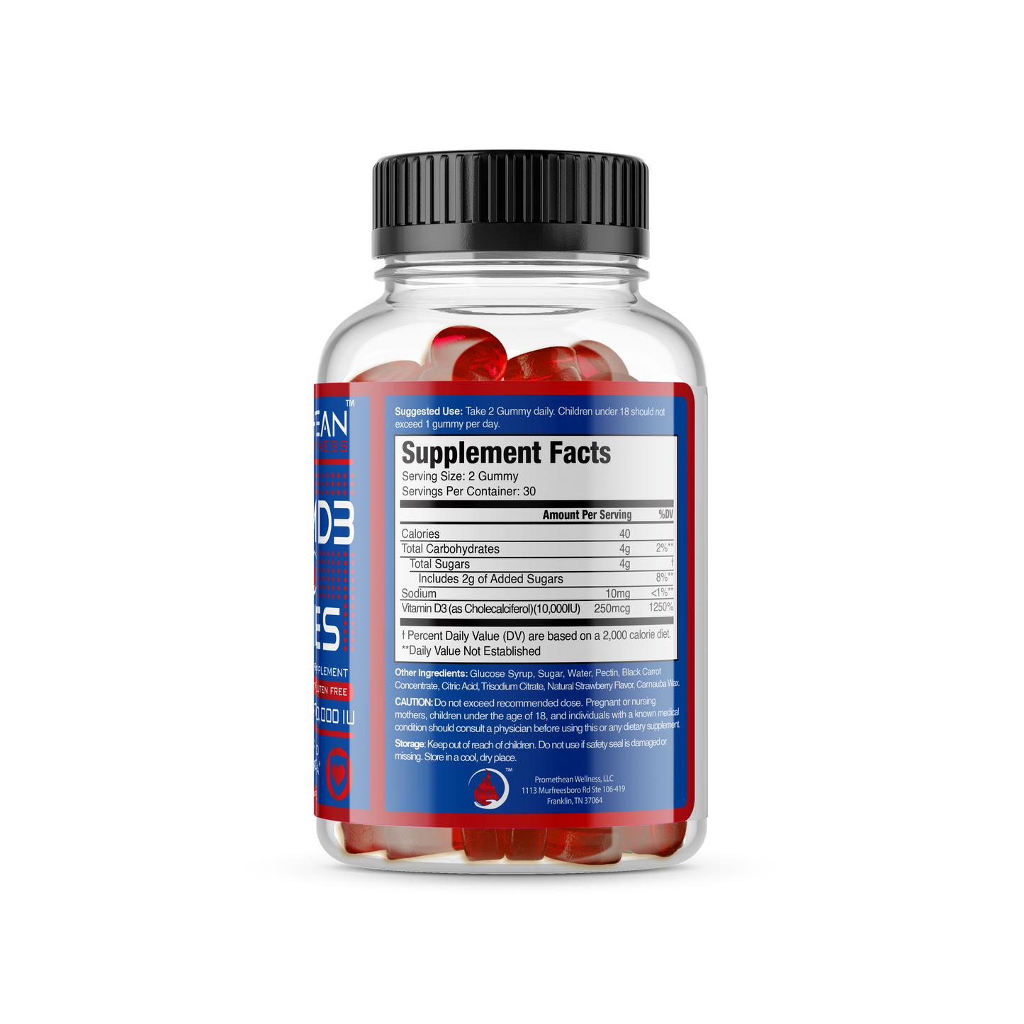(60ct Gummies) Extra Strength Vitamin D Gummies 10000 IU Max Absorption