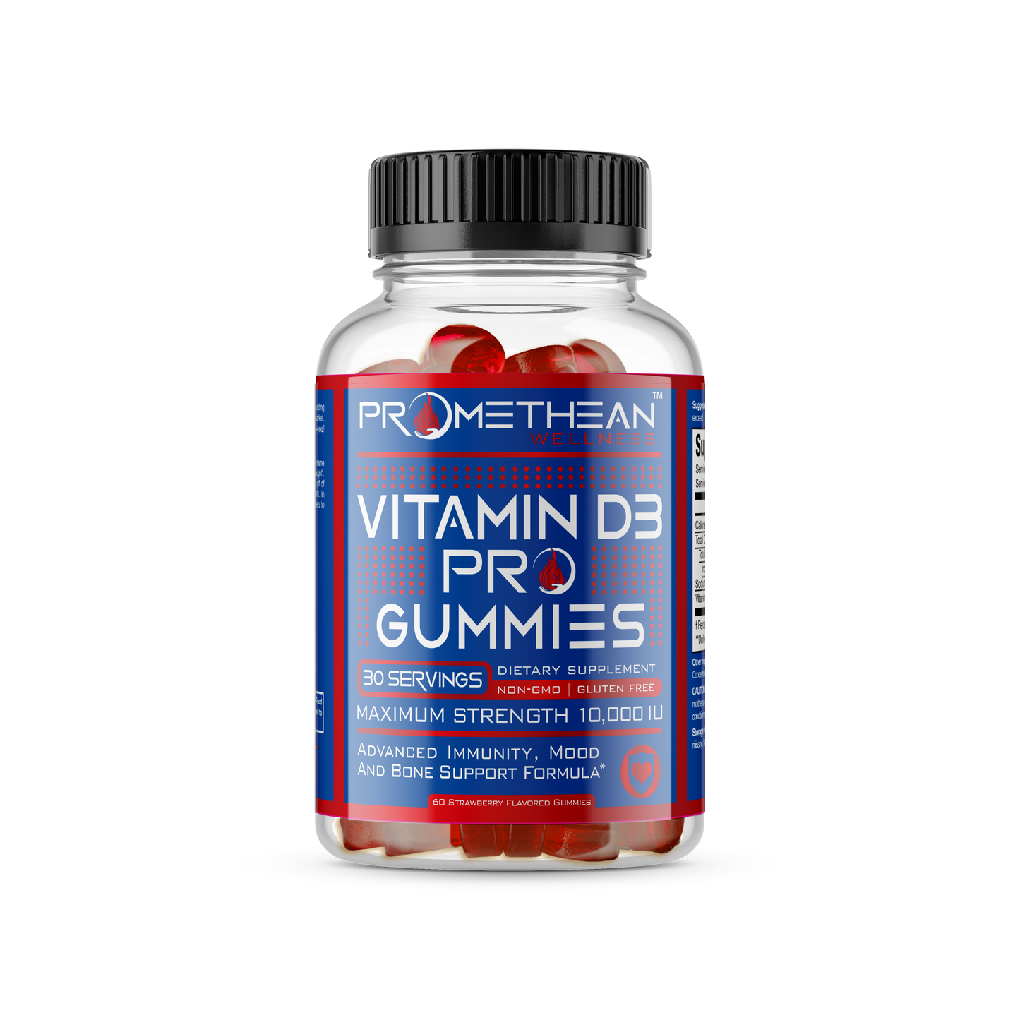 (60ct Gummies) Extra Strength Vitamin D Gummies 10000 IU Max Absorption
