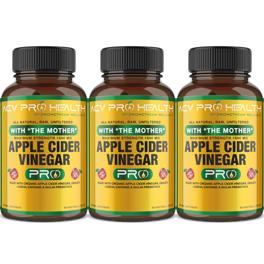 (3 Bottles - 270 Capsules) Certified Organic Apple Cider Vinegar PRO Complex